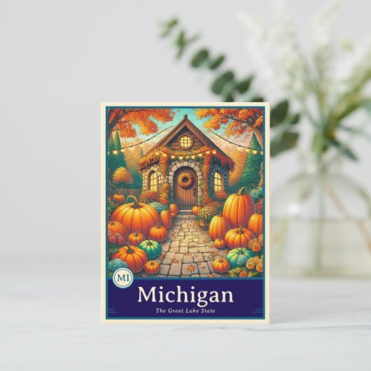 Michigan | Anime Style Cel Shaded Postcard ポストカード (スタンド正面)