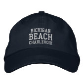 Michigan Beach Charlevoix Baseball Hat 刺繍入りキャップ (正面)