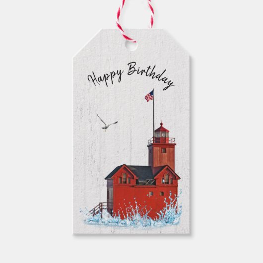 Michigan Big Red Lighthouse  ギフトタグ (正面)