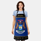 Michigan Chefs Apron, USA, Michigan Flag エプロン (着用した状態)