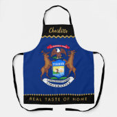 Michigan Chefs Apron, USA, Michigan Flag エプロン (正面)