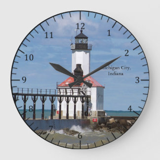 Michigan City Pierhead Light clock ラージ壁時計