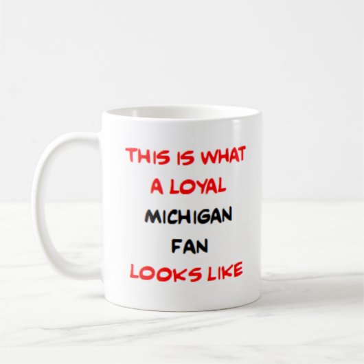 michigan fan, loyal コーヒーマグカップ (左)