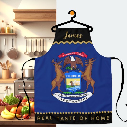 Michigan Flag Chefs Apron, Michigan Apron エプロン