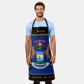 Michigan Flag Chefs Apron, Michigan Apron エプロン (着用した状態)