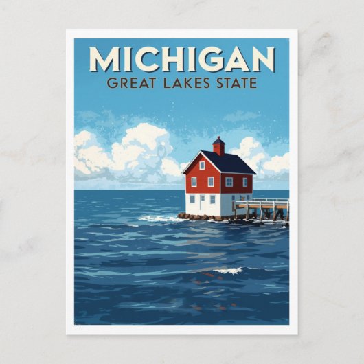 Michigan Great Lakes Lighthouse ポストカード (正面)