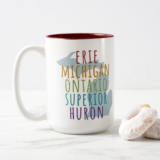 Michigan Great Lakes Mitten State Coffee Mug ツートーンマグカップ (ドーナツ)