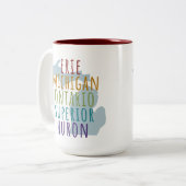 Michigan Great Lakes Mitten State Coffee Mug ツートーンマグカップ (正面左)