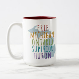 Michigan Great Lakes Mitten State Coffee Mug ツートーンマグカップ