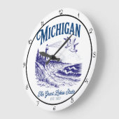 Michigan Great Lakes State ラージ壁時計 (傾斜)