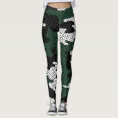 Michigan Green & White Warrior Camo Printed レギンス (正面)