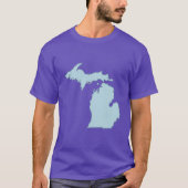 Michigan Home State Outline Blue Oversized Tシャツ (正面)