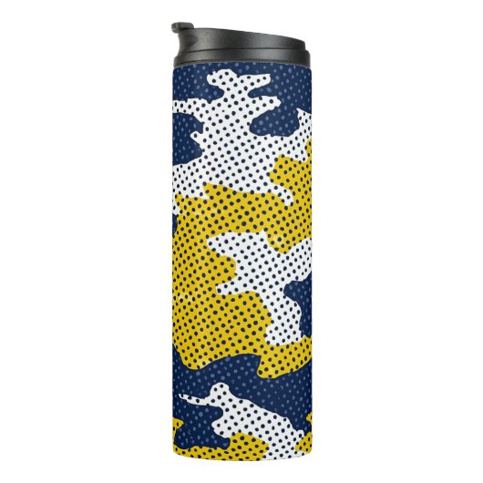 Michigan Navy & Maize Camo Printed タンブラー (回転右)