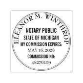 Michigan Notary Public Round  セルフインキングスタンプ (デザイン)
