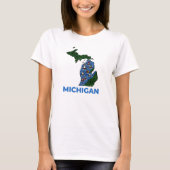 Michigan Outline Tattoo Style  Tシャツ (正面)