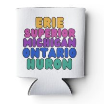 Michigan Rainbow Text Great Lakes Can Cooler