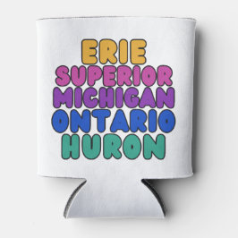 Michigan Rainbow Text Great Lakes Can Cooler 缶クーラー