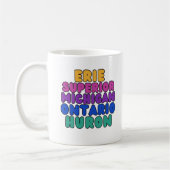 Michigan Rainbow Text Great Lakes Coffee Mug コーヒーマグカップ (左)