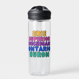 Michigan Rainbow Text Great Lakes Water Bottle ウォーターボトル