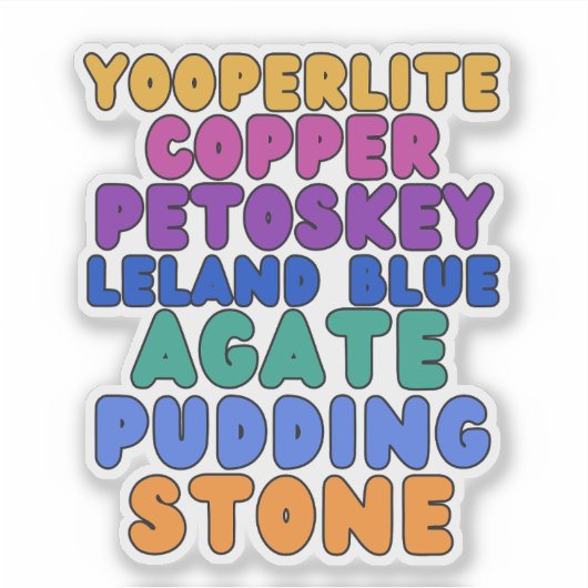 Michigan Rockhound Custom-Cut Vinyl Sticker  シール (正面)