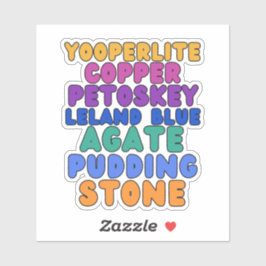 Michigan Rockhound Custom-Cut Vinyl Sticker  シール