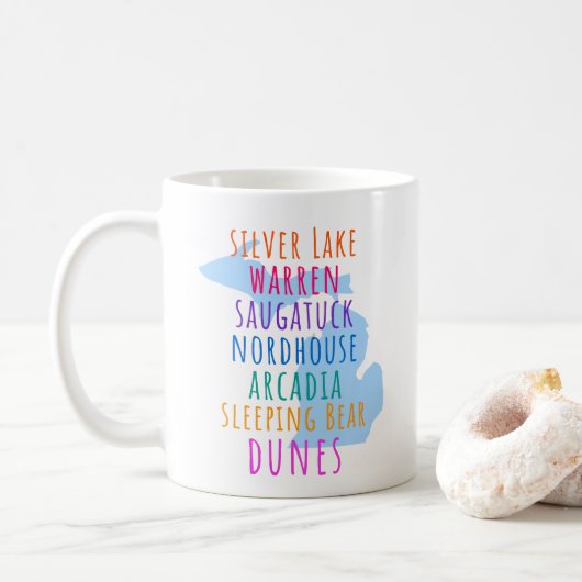 Michigan Sand Dunes Mitten State Coffee Mug コーヒーマグカップ (ドーナツ)