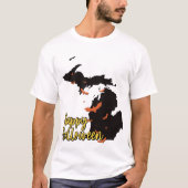 Michigan State Map Happy Halloween Bats Tシャツ (正面)