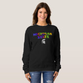 Michigan State MSU Spartans Pride Rainbow Tie Dye スウェットシャツ (正面フル)