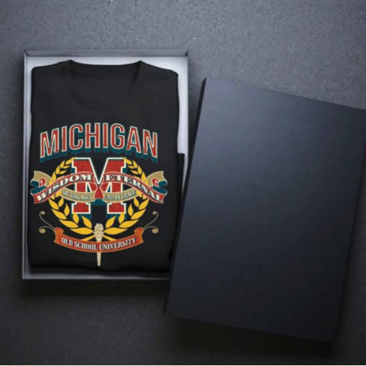 Michigan state old scholl university varsity tシャツ