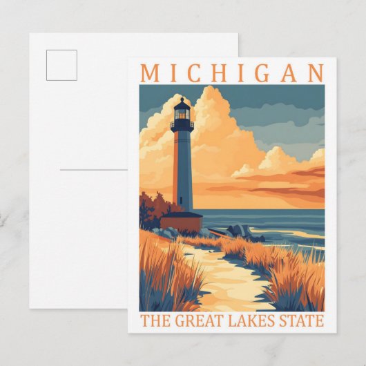 Michigan the Great Lakes State USA Travel Place ポストカード (正面/裏面)