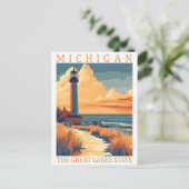Michigan the Great Lakes State USA Travel Place ポストカード (スタンド正面)