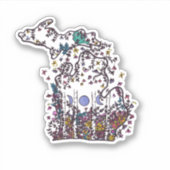 Michigan Whimsy Wildflower Meadow Vinyl Sticker シール (正面)