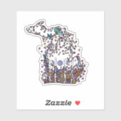 Michigan Whimsy Wildflower Meadow Vinyl Sticker シール (シート)