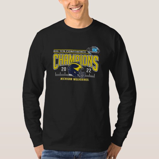 Michigan Wolverines Big Ten Champs 2022 Helmet Tシャツ (正面)