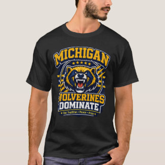Michigan Wolverines Dominate T-Shirt – College Foo Tシャツ