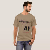 Michigander AF Minimalist Michigan State Outline O Tシャツ (正面フル)