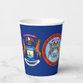 Michigander Flag & Seal, Flag of Michigan 紙コップ (左)