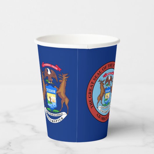 Michigander Flag & Seal, Flag of Michigan 紙コップ (右)
