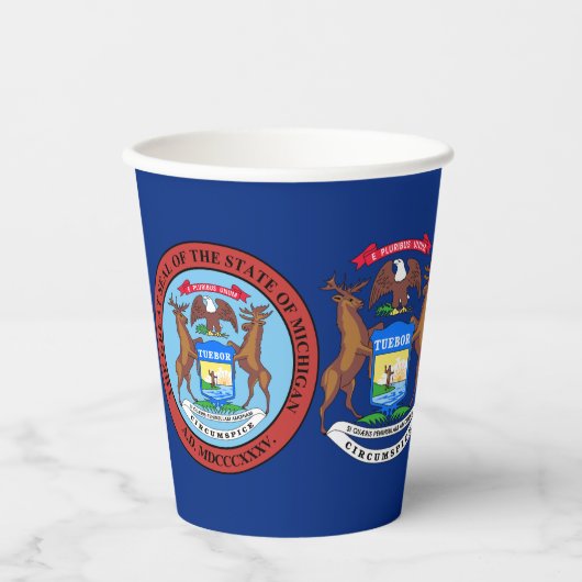 Michigander Flag & Seal, Flag of Michigan 紙コップ (正面)