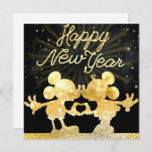 Mickey gold Flat Holiday Card シーズンカード (正面/裏面)