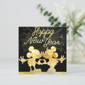 Mickey gold Flat Holiday Card シーズンカード (スタンド正面)