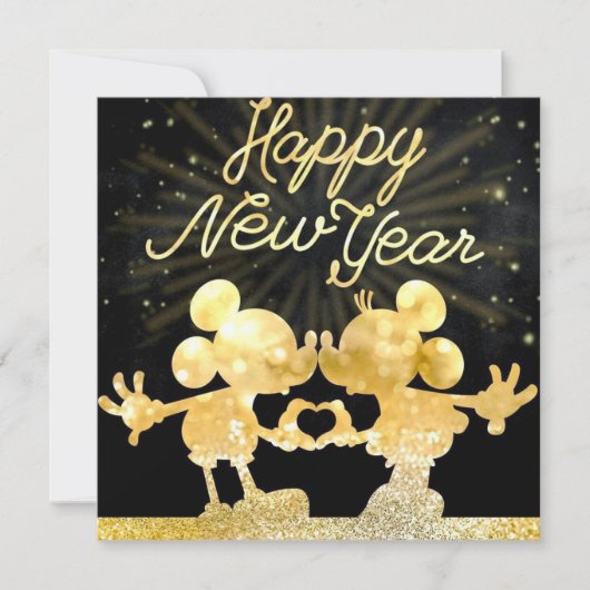 Mickey gold Flat Holiday Card シーズンカード (正面)