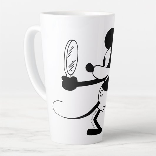 Mickey - Looking in the Mirror (Plane Crazy, 1929) カフェラテマグ (左アングル)