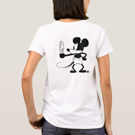 Mickey - Looking in the Mirror (Plane Crazy, 1929) Tシャツ (裏面)