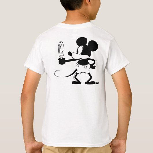 Mickey - Looking in the Mirror (Plane Crazy, 1929) Tシャツ (裏面)