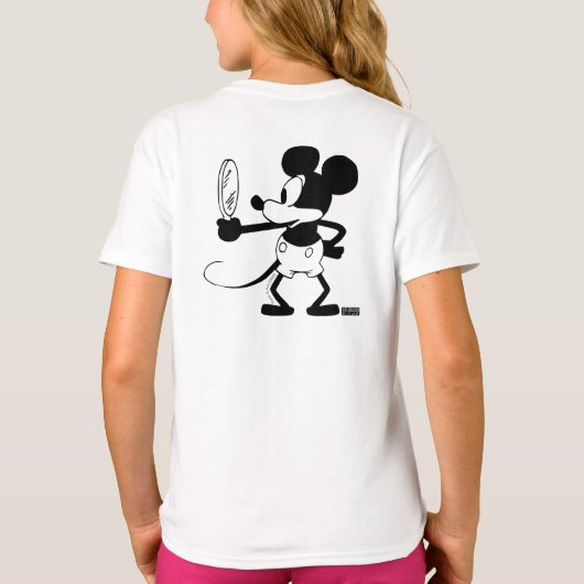 Mickey - Looking in the Mirror (Plane Crazy, 1929) Tシャツ (裏面)
