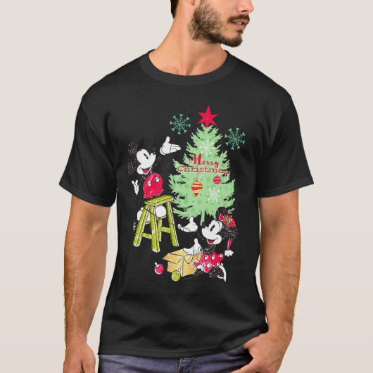 Mickey Minnie Clic Christmas Tree  Tシャツ (正面)