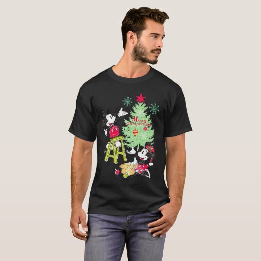 Mickey Minnie Clic Christmas Tree  Tシャツ (正面フル)