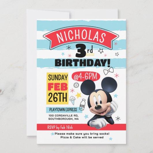 Mickey Mouse Fun Birthday Customizable Invitation 招待状 (正面)