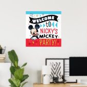 Mickey Mouse Fun Birthday Customizable Party sign ポスター (ホームオフィス)